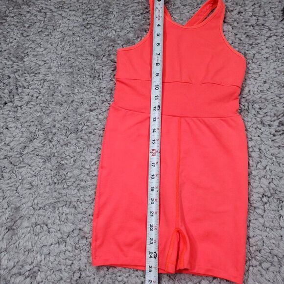 READ Free People Movement Every Single Time Runsie Neon Coral Orange Size XS/S - Picture 10 of 11
